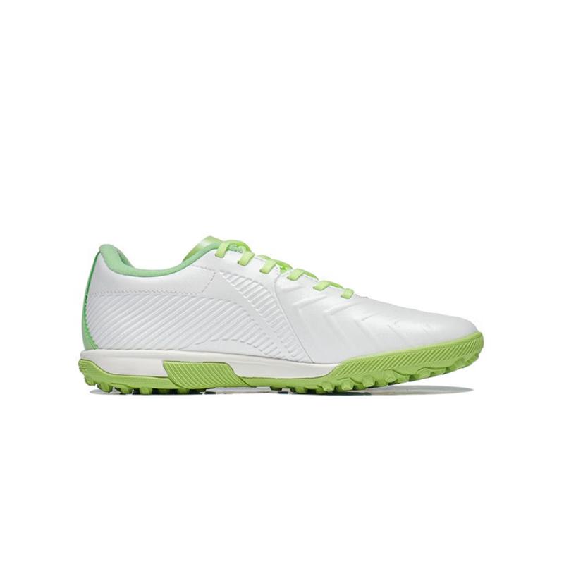 Li Ning Kids Sports Trend Rebound Wear Resistant Lightweight Non Slip Football Shoes Kids Football Shoes White Green YSTT002-1