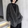 Women's Loose Lazy-Style Thick Sweater Coat: Korean-Style Mink Velvet V-Neck Knit Cardigan Outerwear