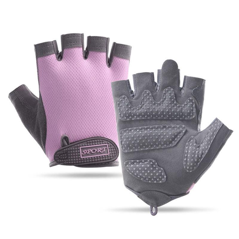 Men's and women's yoga gym sports outdoor half finger non-slip mesh back hole