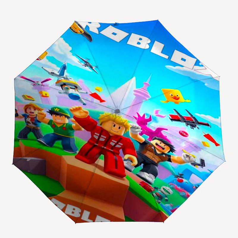Roblox Theme Automatic Umbrella, Lightweight & Portable, 8 Rib, Perfect for Outdoor Travel, Birthdays, Christmas, Gifts.