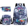 Interstellar Baby Stitch Three-Piece School Bag Cartoon Peripheral Printed Polyester Backpack Student School Bag Leisure Bag