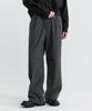 MAGOODGAN Farburn 4419 Linen-Like Wide Fit Dark Gray Elastic Waist Easy Pants