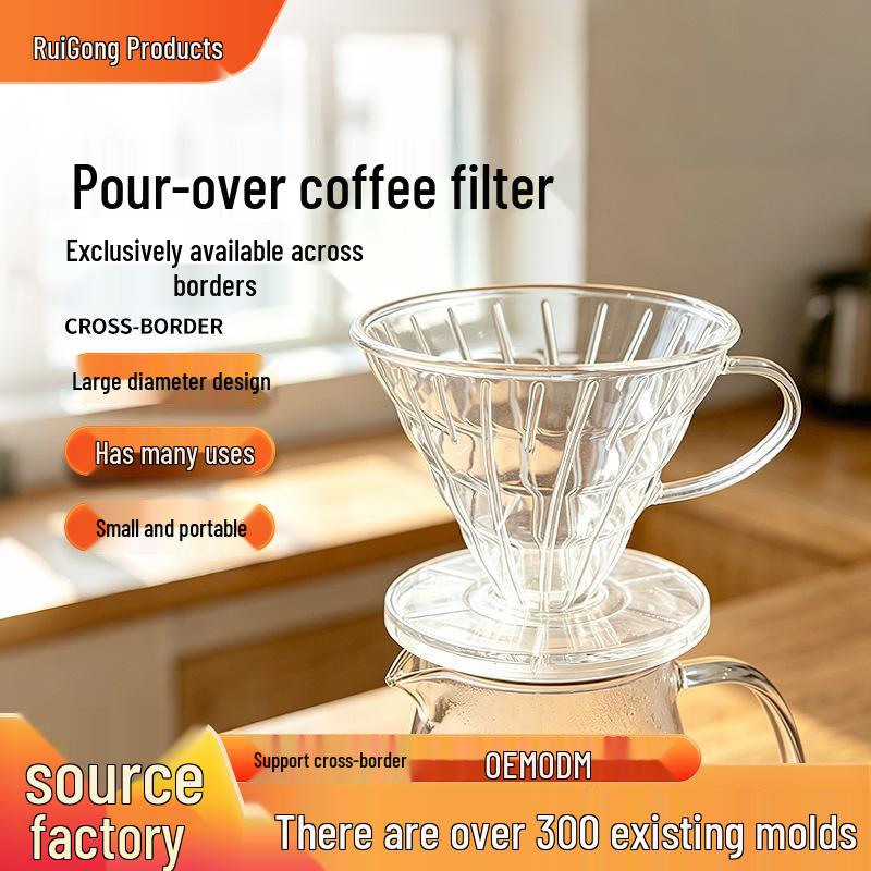Transparent Pour-Over Coffee Filter Cup - Large Drip Extraction Immersion Cup