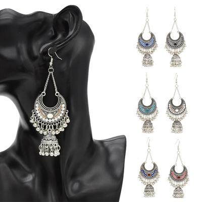 Vintage Damen Böhmische Quaste Hohle Glocke Tropfen Baumeln Haken Ohrringe Schmuck