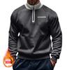 Herbst/Winter Stehkragen Pullover Halbreißverschluss Herren Sport Thermo Fleecegefüttertes Sweatshirt