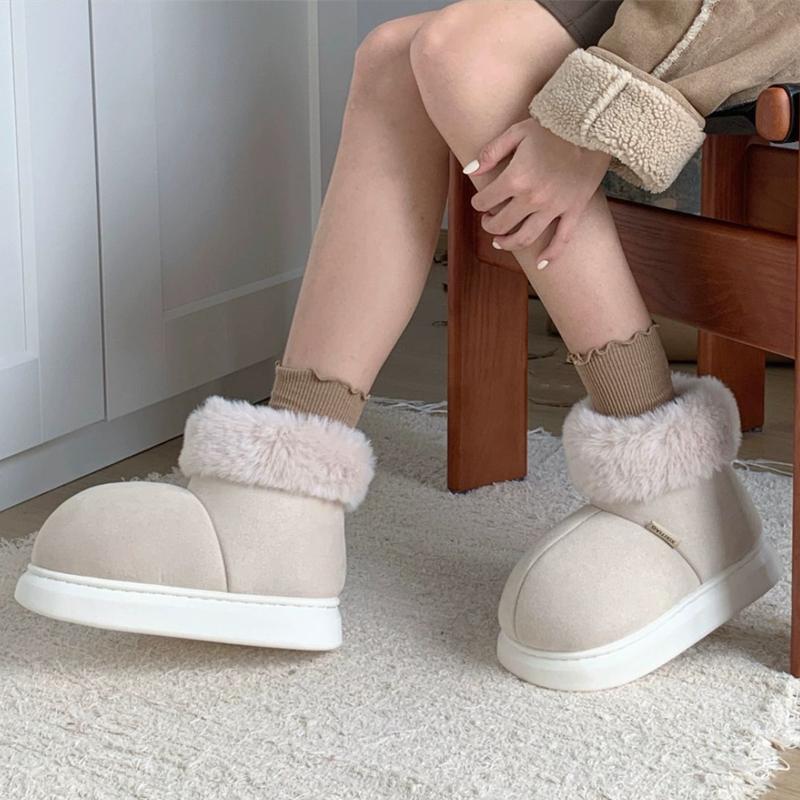 Fashion Litfun Plush Lining Women's Snow Boots Thick Bottom Non-slip Ankle Boot Winter New Cozy Boots Fuzzy Warm Cotton Boots For Women
