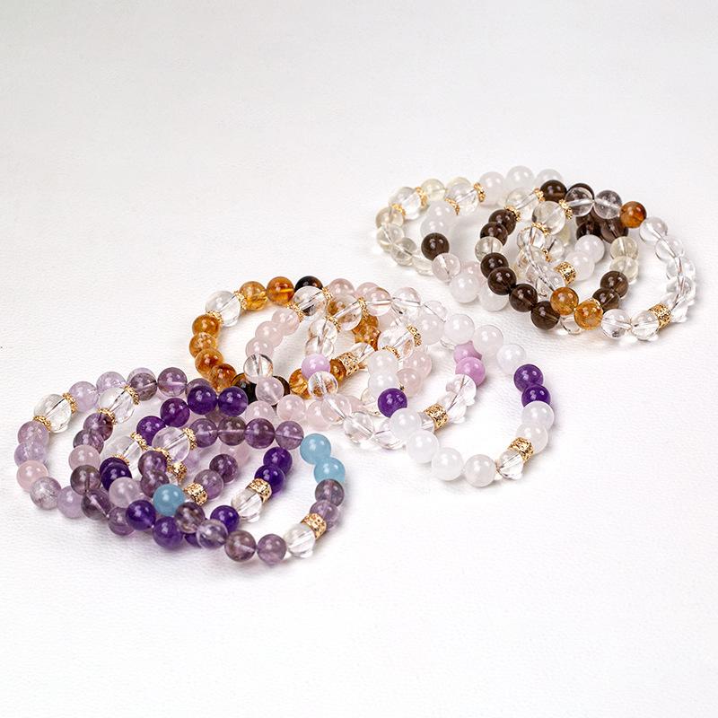 Natural crystal bracelet with zodiac animal beads, new Chinese style white crystal, yellow crystal, and amethyst bracelet, guardian spirit
