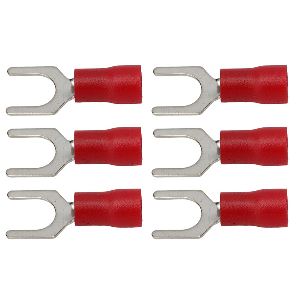 100Pcs Insulated Fork Terminals Copper PVC U Type Wire Connector Electrical Crimp Terminal 16‑14AWG