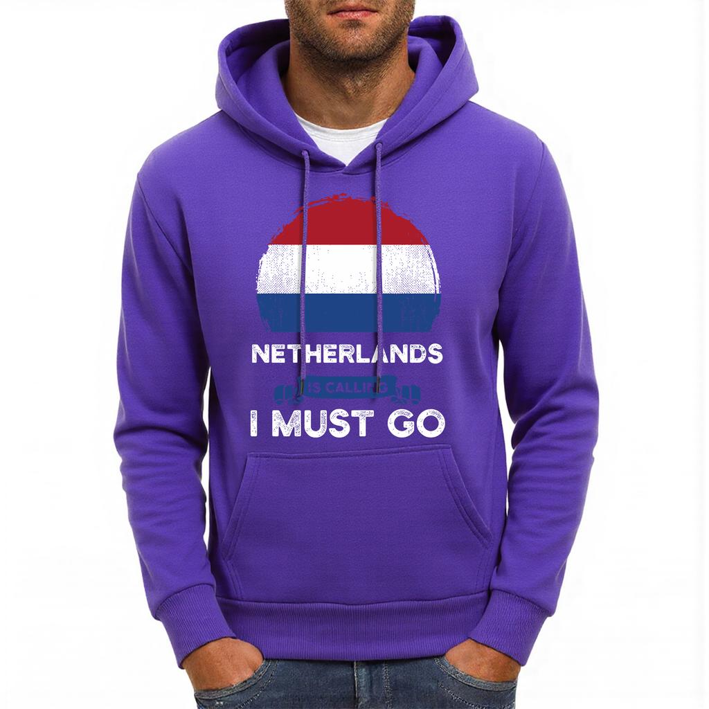 Netherlands Is Calling I Must Go Printing Men Hoodie Multicolor Loose Hoody Autumn Fleece Streetwear Hip Hop Pocket Man Hoodies