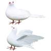 Milisten 2pcs Artificial Feathered Pigeon Birds Fake Doves Artificial Craft Foam Birds for Home Garden Wedding Decorations
