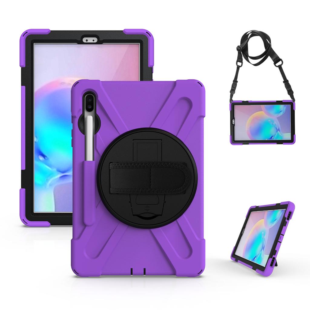 360 Rotatable Stand Case For Samsung Galaxy Tab S6 10.5inch 2019 SM-T860 SM-T865 SM-T867 Hybrid Cover With Hand & Shoulder Strap