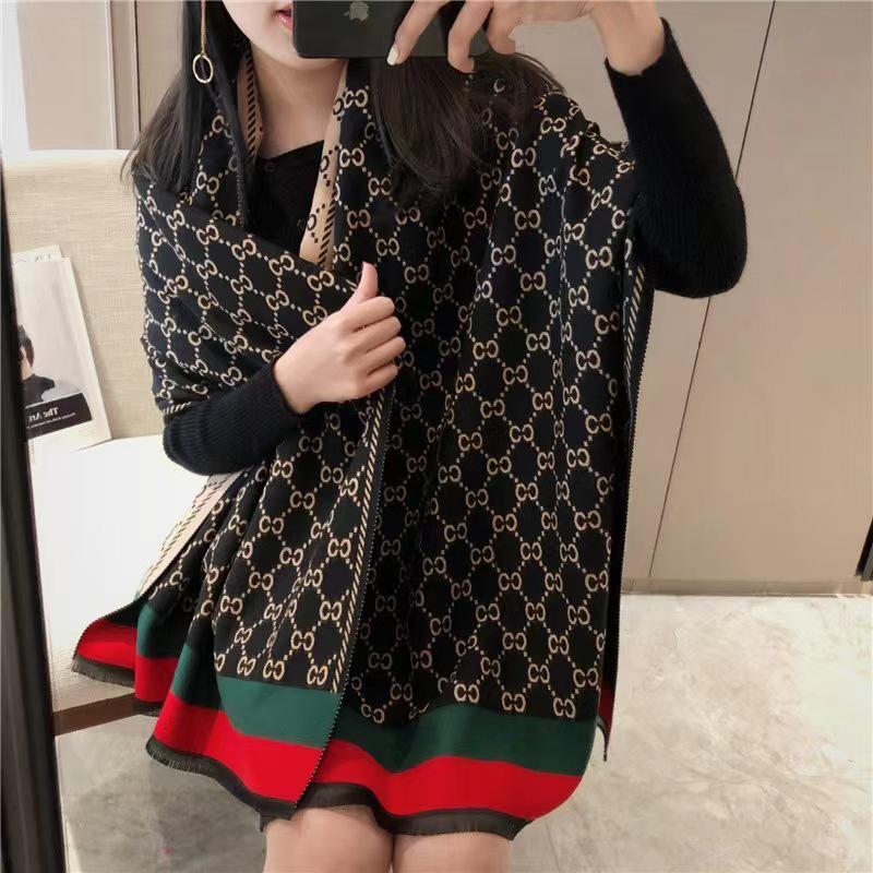 2025 Luxe Women's Cashmere & Silk Poncho Scarf Blanket