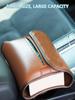 Car Tissue Box Holder Nappa Leather Car Center Console Armrest Napkin Box Sun Visor Backseat Tissue Case with Fix Strap