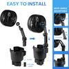 2-in-1 USB Fan Cup Holder Expander 360-Degree Rotation Strong Airflow USB Powered Universal Easy To Install Vehicle Cooling Fan