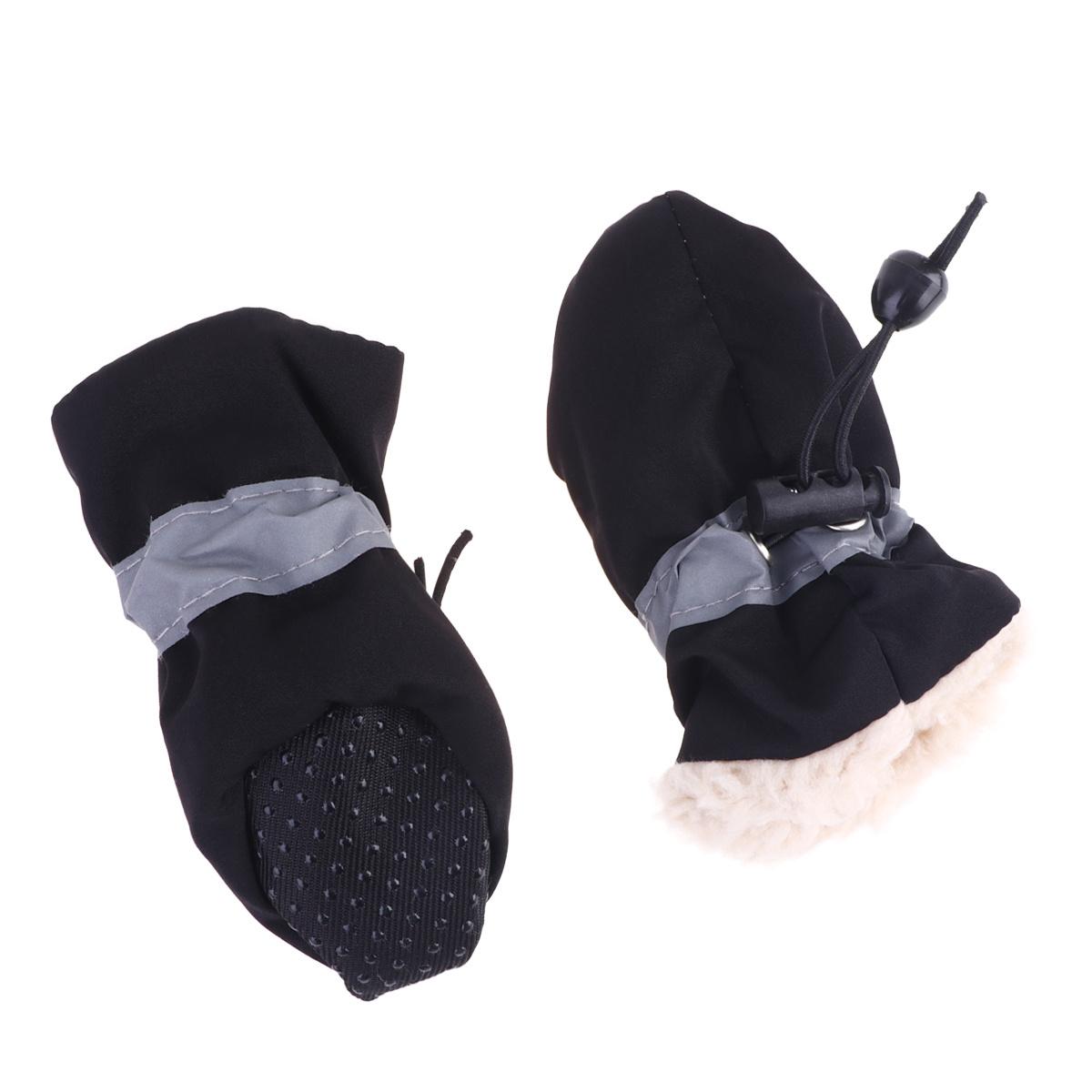 

4Pcs Protective Dog Rain Boots Slip-Resistant Outsole Easy on Off Fit for Walking Jogging in Mud Size 1 8X3.5X2.5CM