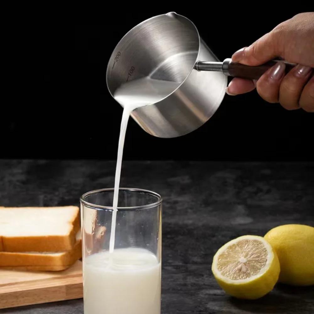 304 Stainless Steel Butter Warmer Flat Bottom Mini Butter Hot Pots Oil Pan Small Saucepan for Boiling Milk Sauce Gravies