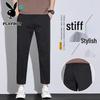 PLAYBOY Men's Slim Fit Nine-Point Casual Pants