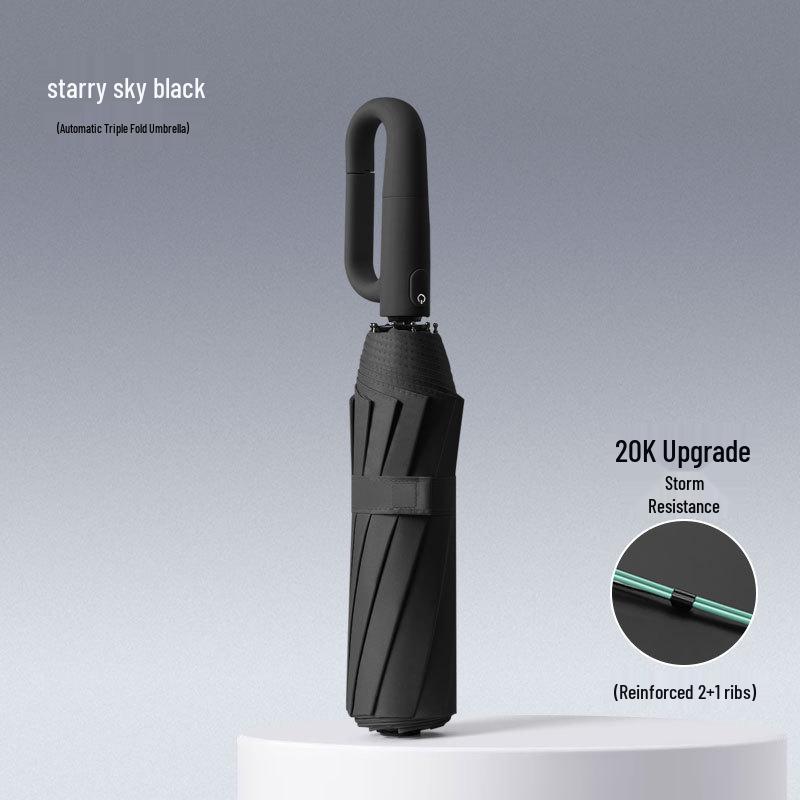 Three-Fold Dual-Use UV Protection Umbrella with Automatic Open/Close for Sunny and Rainy Days