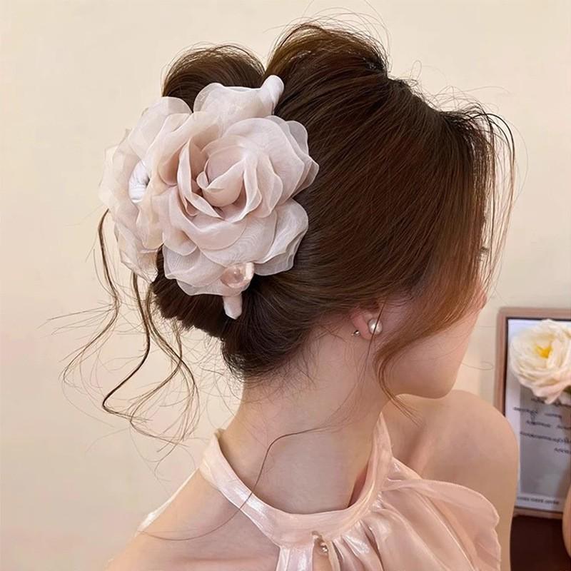 Fugitive Princess Satin Bow Hair Claw Clip - Elegant Updo Accessory