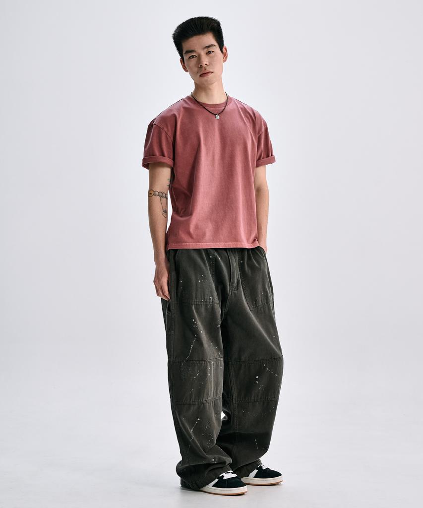TAKEASY [Special Feature] (Cotton 270G) Pigment Crop T-Shirt - 3 Colors