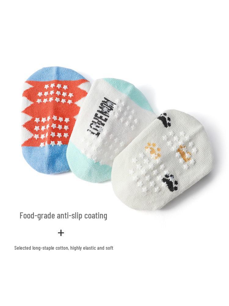 Striped Cartoon Non-slip Baby Boys' Breathable Socks