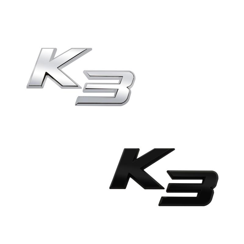 3D Black Chrome Silver Metal Logo Emblem Badge Decal Car Sticker for Kia K3 Car Accessories WR8