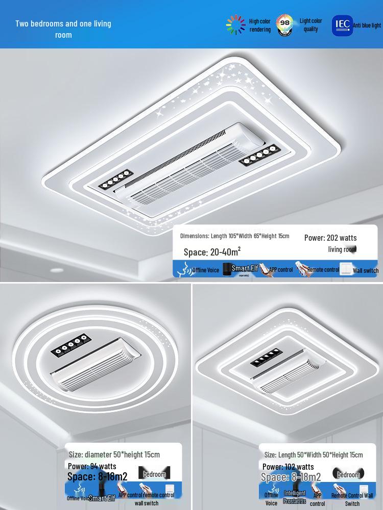 Modern Bladeless Ceiling Fan Light: Grand Design for Living & Dining Rooms