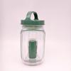Salad Pod Mason Jar Side Opening Leakproof Vertical Layer On the Go Salad Jar, Salad Container with Separate Dressing Compartmen