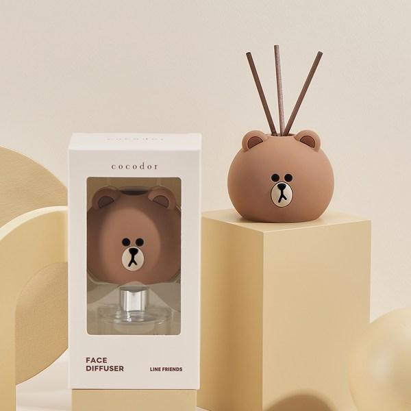 Cocodor Line Friends Gesichtsdiffusor 50 ml 2 Stück, Braun (Reine Baumwolle)