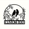 Exclusive Handmade Custom Metal Garden Sign Bird Branch Retro Wall Mounted Gift Outdoor Decor