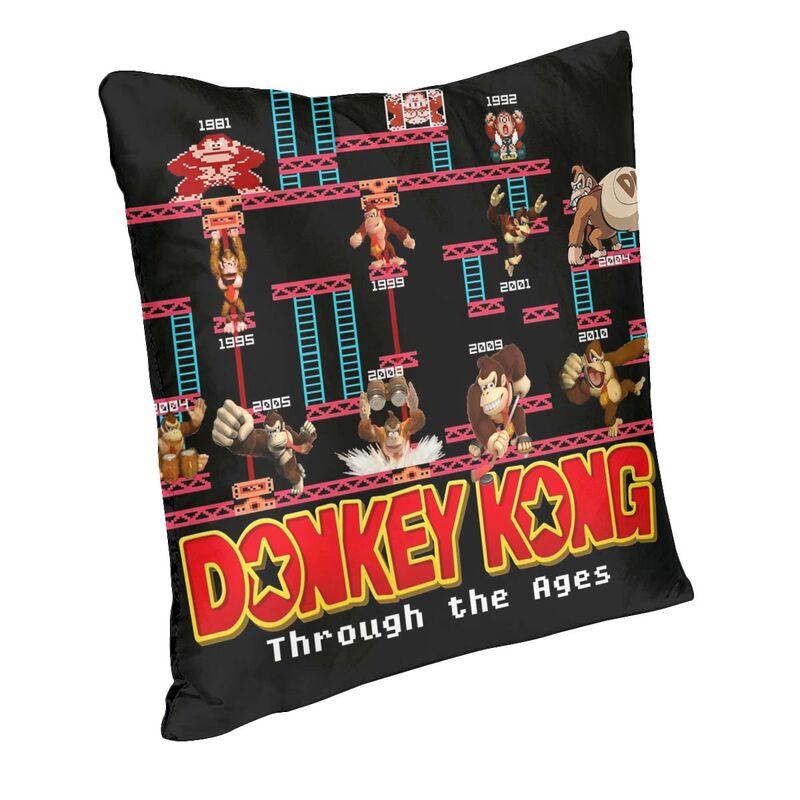 Through Ages Donkey Kong Pillow Case 45X45Cm Home Decorative Cute Arcade Game Cushions For Sofa Square Pillowcase