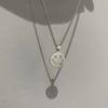 Japanse en Koreaanse ins trend onregelmatige smiley gezicht hanger titanium staal ketting simpele koude wind trui ketting