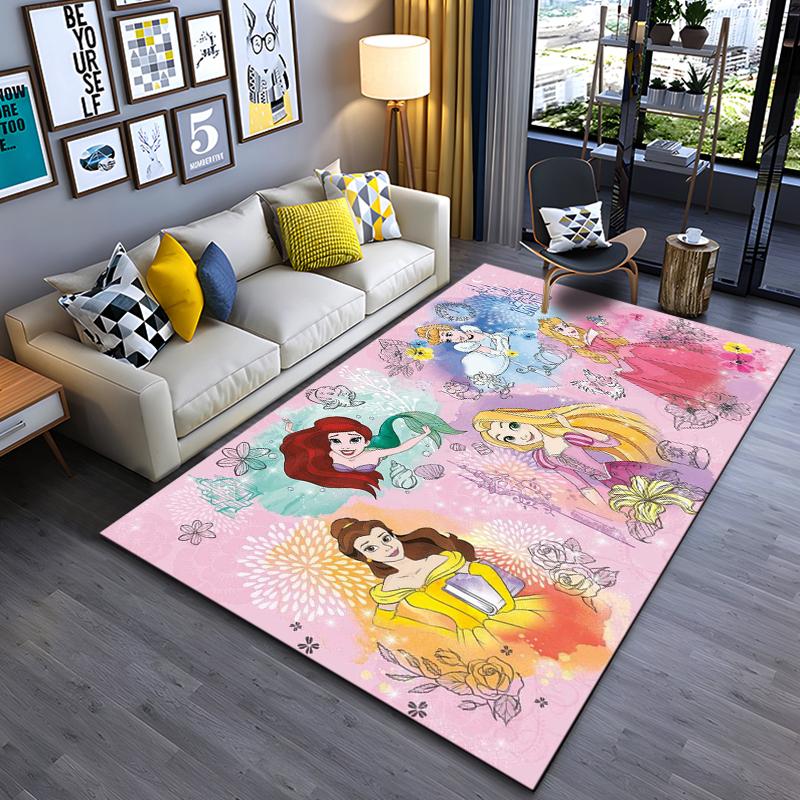 Beautiful Snow Princess Cartoon Carpets Bedroom Sofa Play Mats Rug Bedroom Decor Carpet Livingroom Rug Crawl Gift Rug Potdemiel