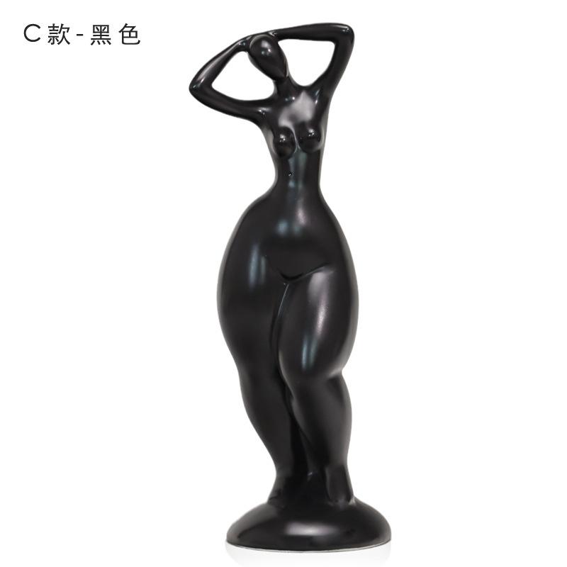 

European Abstract White Woman Sculpture Ceramic Ornaments Modern Body Art Office Living Room Crafts Ornaments Home Accessories