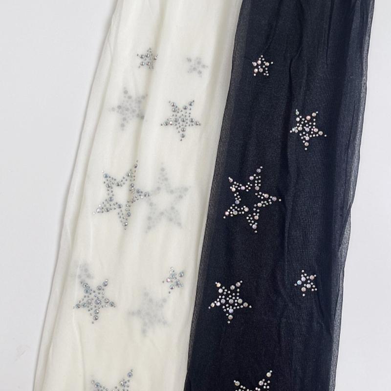 Black Sock Leggings Pantyhose Comfortable Seamless-Sheer Tight Star Print Rhinestone-Stockings for Women Girl Teen