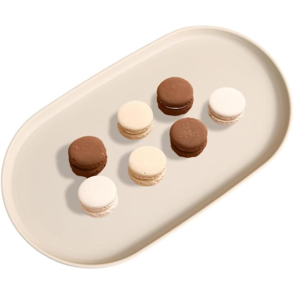 Oval Plastic Serving Tray Colourful Food Platter for Party Entertaining Snack Dessert Coffee Table Small Set Home