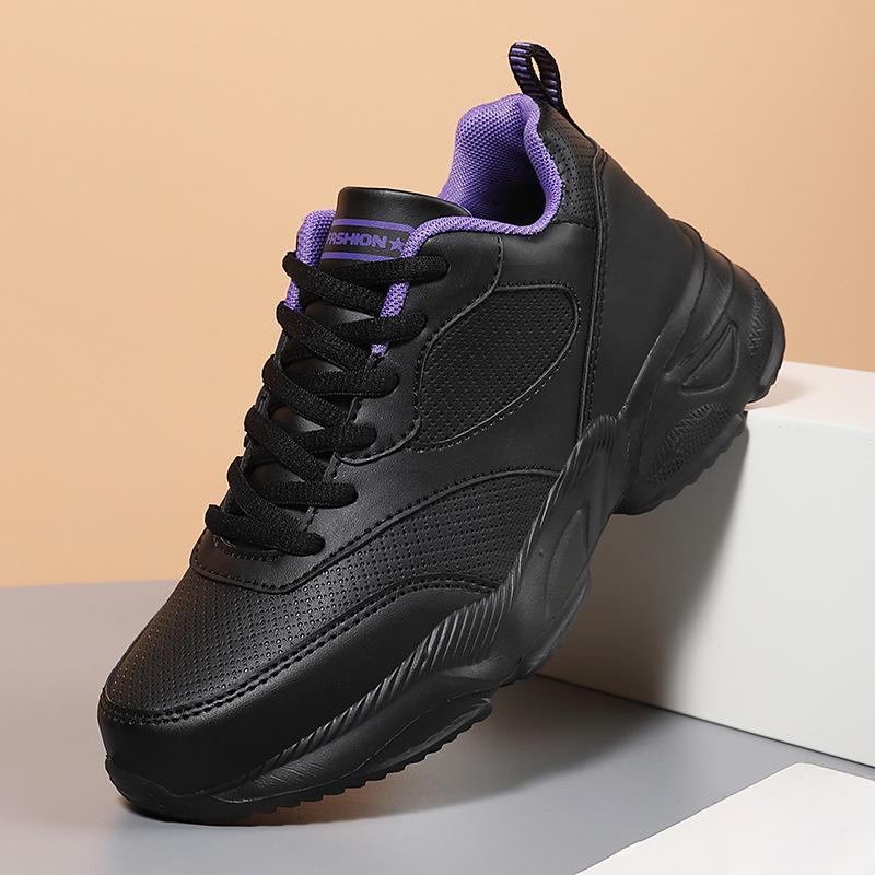New Sports Shoes Women's Autumn and Winter Leather Surface Waterproof and Non-slip Versatile High Elastic Wear-resistant Shoes Women's Running Shoes