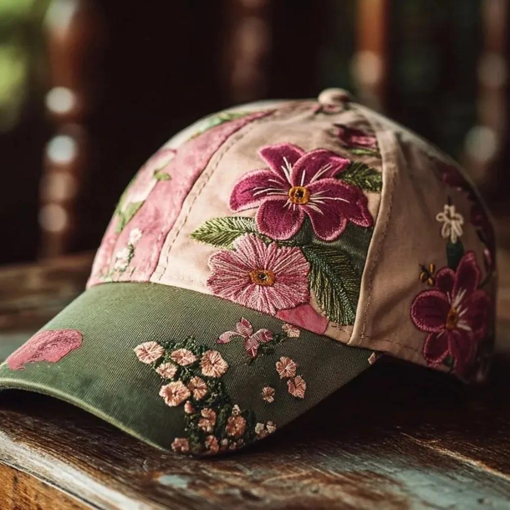 Yiran bag Elegante En Elegante Dames Baseball Creatief Cadeau Polyester Unisex Hoed Vintage Ademende Bloemenpet Retro Geborduurde Hoed