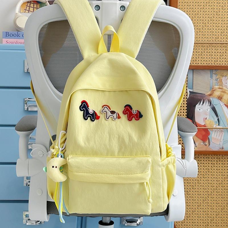 Schoolbag New Ins Sweet Wind Cartoon Pony Backpack Versatile Girl Backpack Junior High School Student Large Capacity Schoolbag