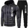 2024 New Men's Clothing Sweatshirt Suit Fall Winter Zipper Suit Hooded Sweater Pants Men's Tracksuit Cardigan Two Piece Set