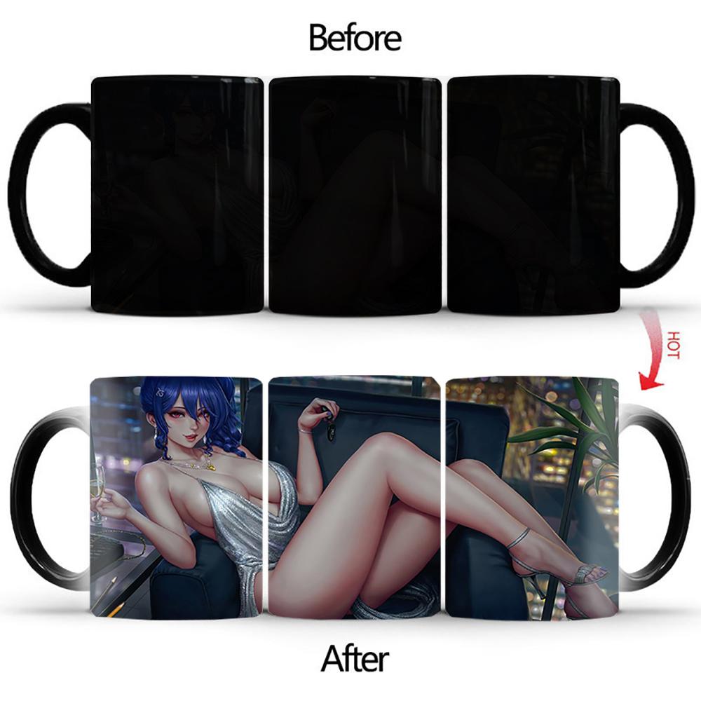 Sexy Goddess Coffee Mug BSKT-062 Color Change Mug Anime Kawaii Cup Sublimation Tumblers Discoloration Cups Drinkware Mugs Custom