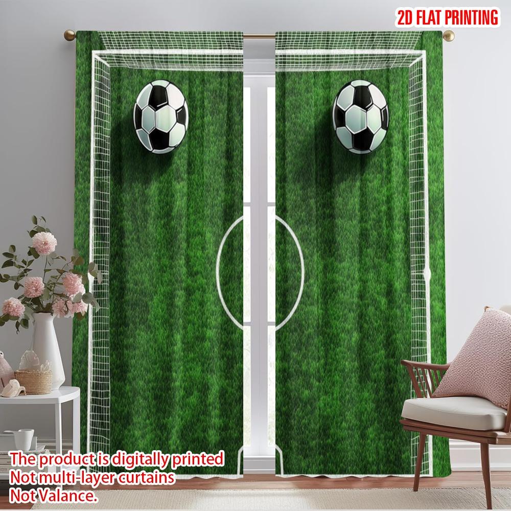 

2pcs,2D plane printing Curtains Soccer Duel Versatile Durable Polyester (without rod) All Seasons Perfect for Bedroom, Living 52.50×116.00 CM 2pcs
