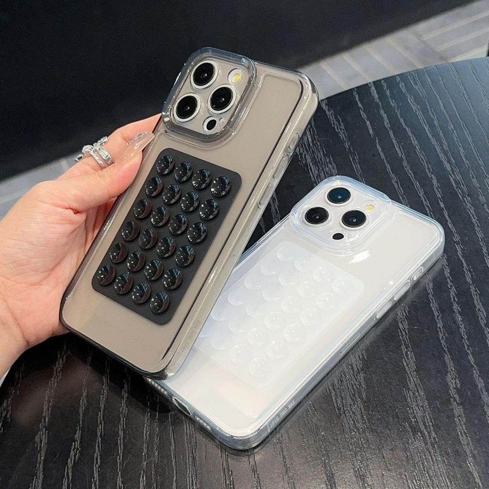 Etui na telefon z uchwytem na przyssawkę 3D do iPhone 17 16 15 14 13 12 11 Pro Max XR X XS 7 8 Plus Mini Miękkie Przezroczyste Odporne na Wstrząsy Tylna Pokrywa