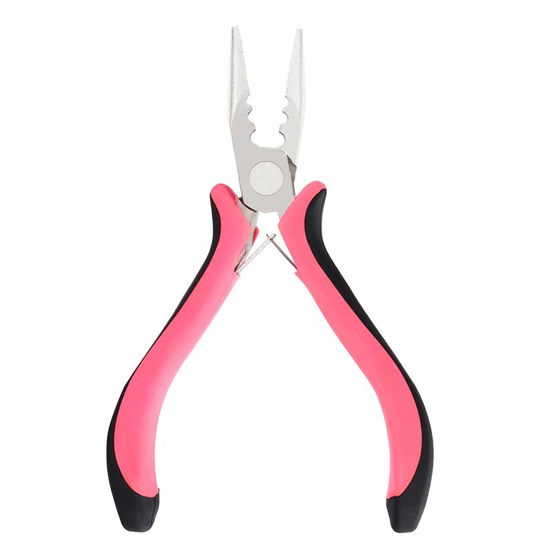 Clește pentru extensii de păr cu micro găuri cu 3 găuri pentru extensii de păr micro nano-ring și pentru îndepărtarea părului Clește de înaltă calitate (1 buc Roșu)