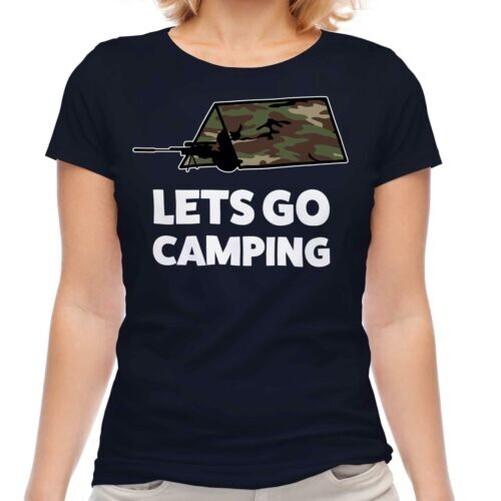 

Lets Go Camping Women s T-Shirt Gift Game L