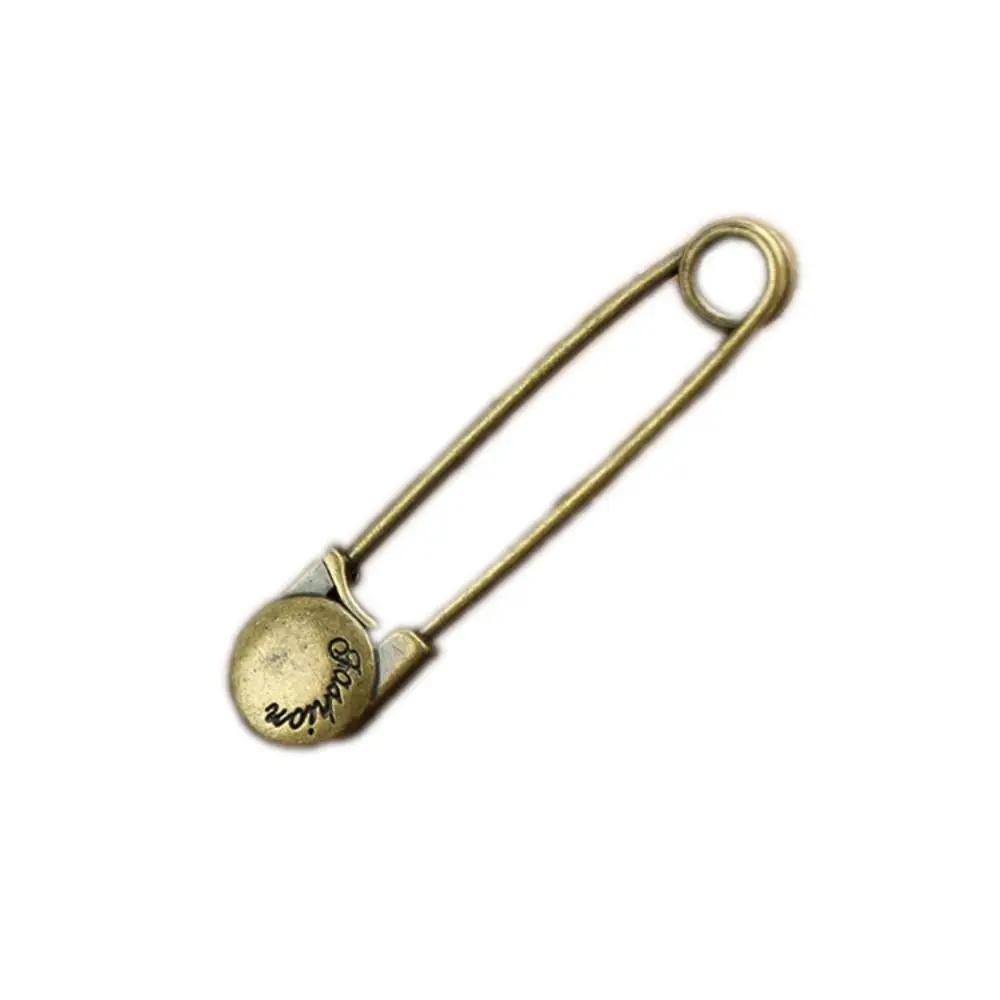 Universal Vintage Round Head Brooch Metal Alloy Fashion Big Pin Shawl Hat Needle Buckle бронзовый