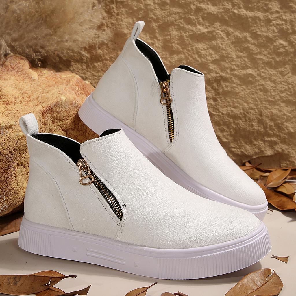 Large Size Women High Help Shoes 2025 Autumn Winter New Comfortable Non Slip Flats Outdoor Height Increase Casual Shoes