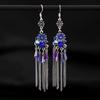 Retro Ethnic Style Butterfly Crystal Fringed Earrings Femininity Versatile Personality Long Earrings Fashion Earrings