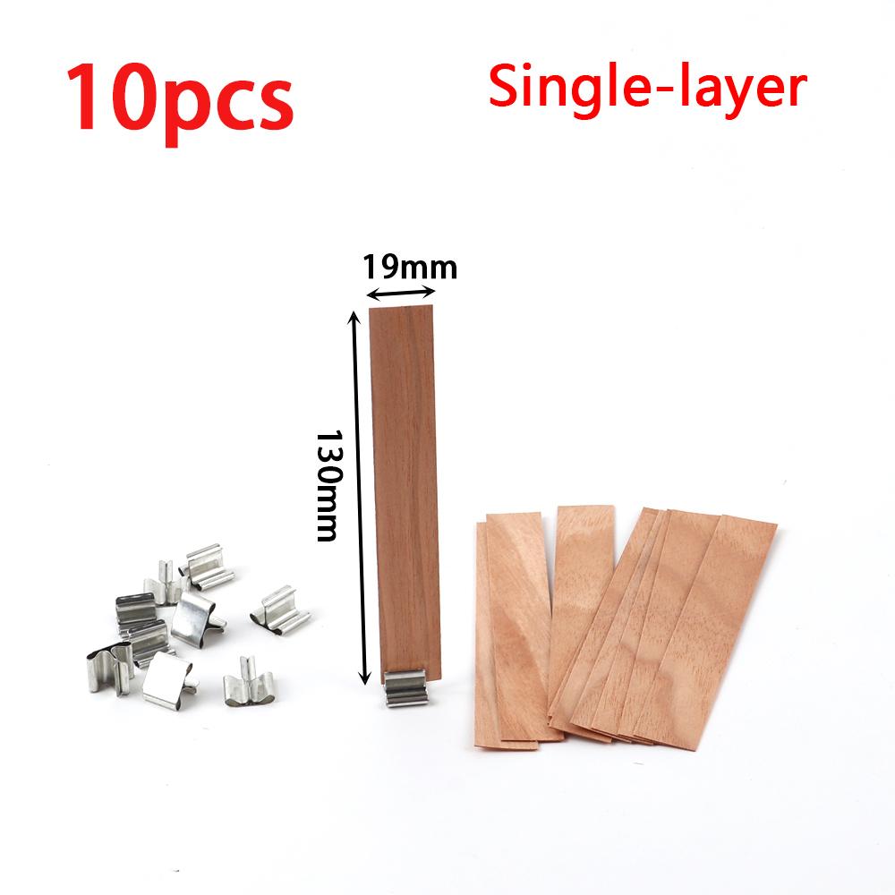 New Double Layer Wood Candle Wicks With Base Candle Wick Core For Homemade Candle Making Supplies Soy Parffin Wax Wood Chip Wick