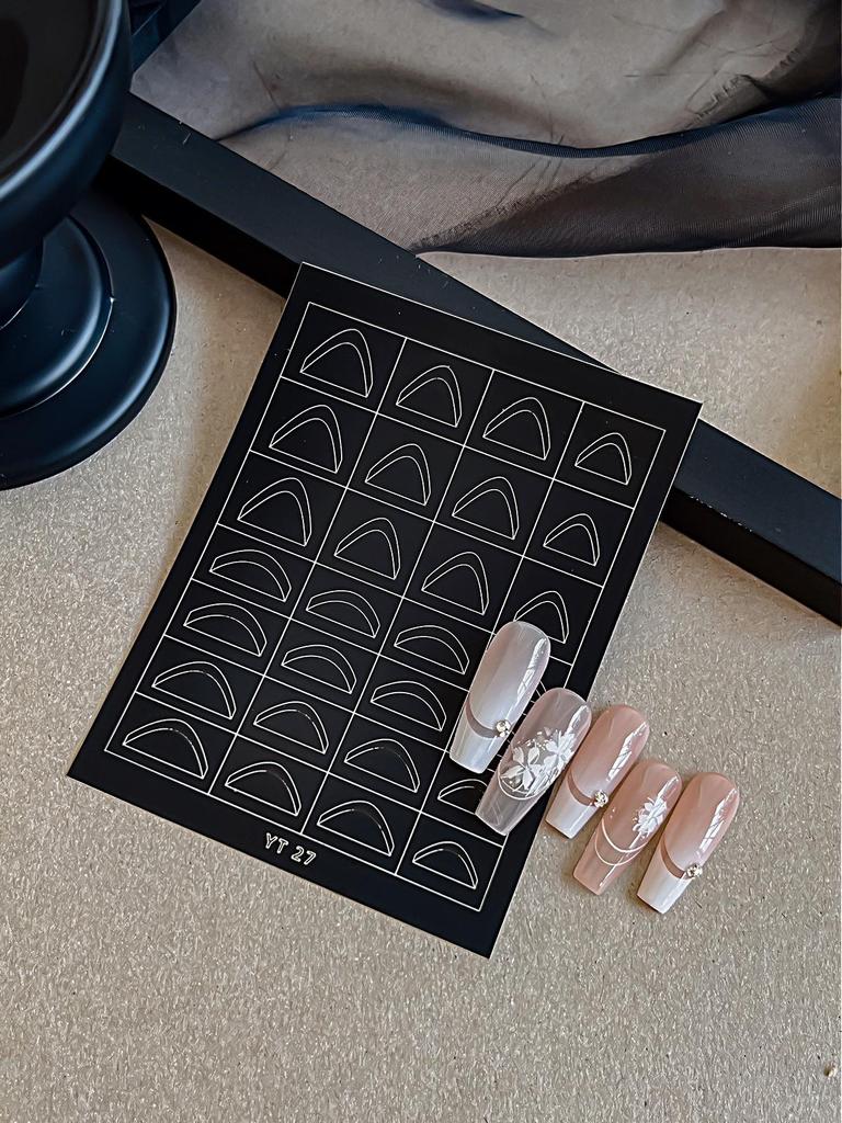 V-Shaped Moon Smile Line French Nail Art Stickers for Nail Polish Gel